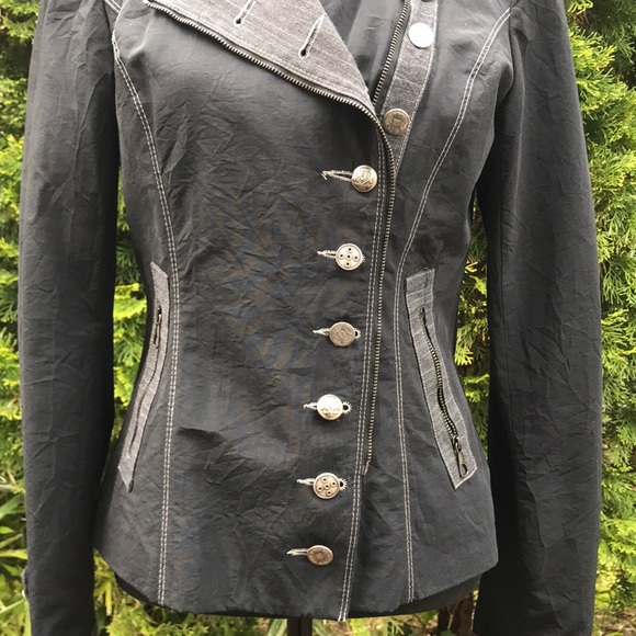 French Vintage style Blazer with silver buttons - Picture 3 of 6